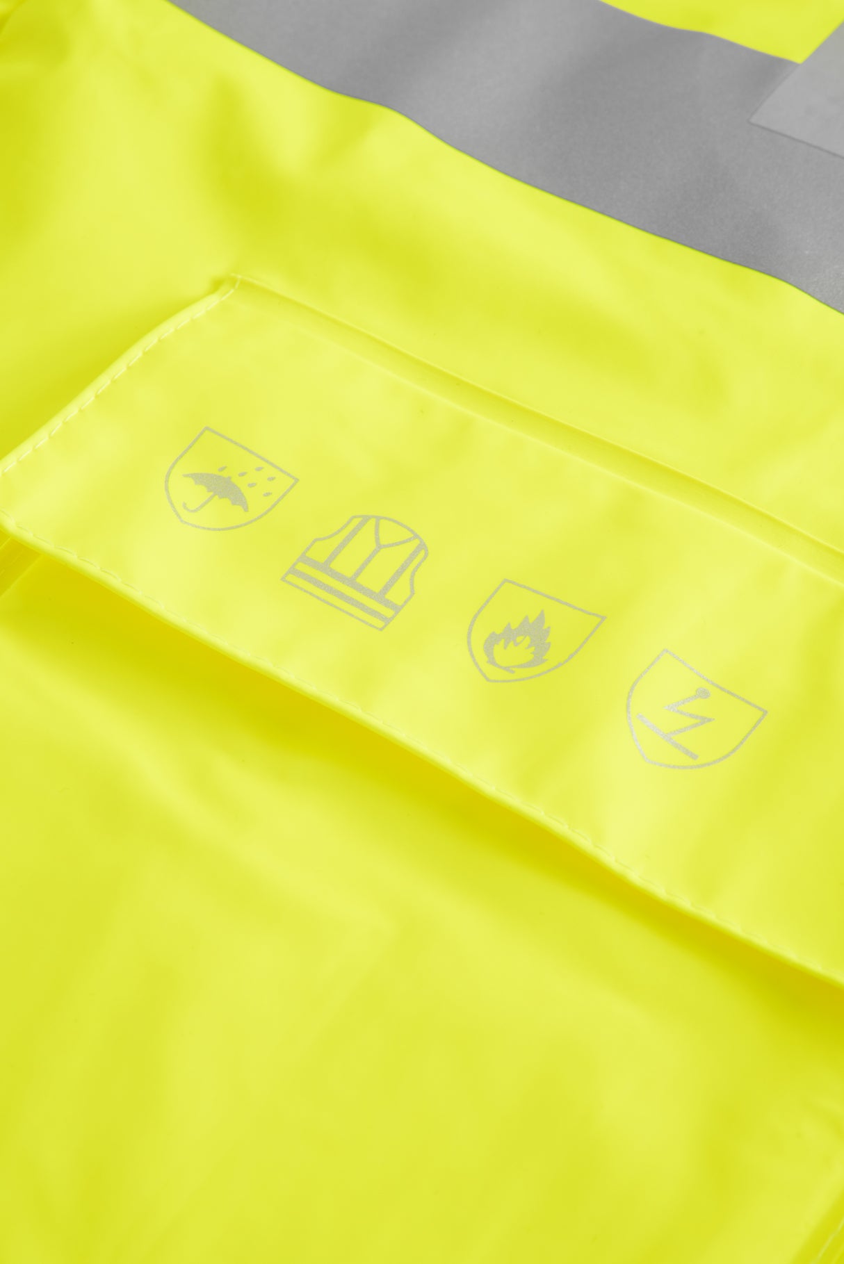 Brandhæmmende Hi-Vis regnjakke i PU kvalitet med RWS-reflekser - Saturn Gul