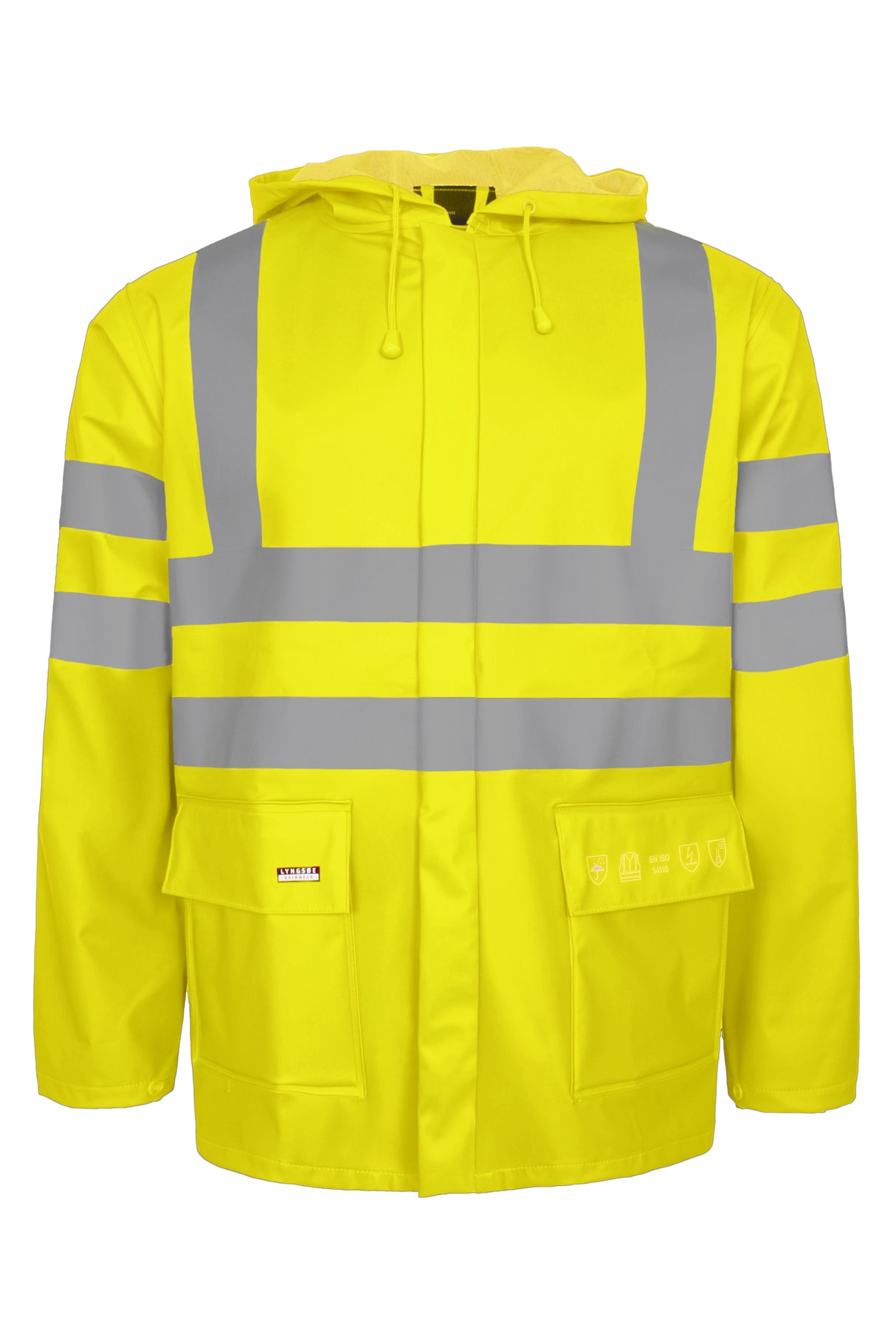 Brandhæmmende Hi-Vis regnjakke i PU kvalitet til kvinder - Saturn Gul