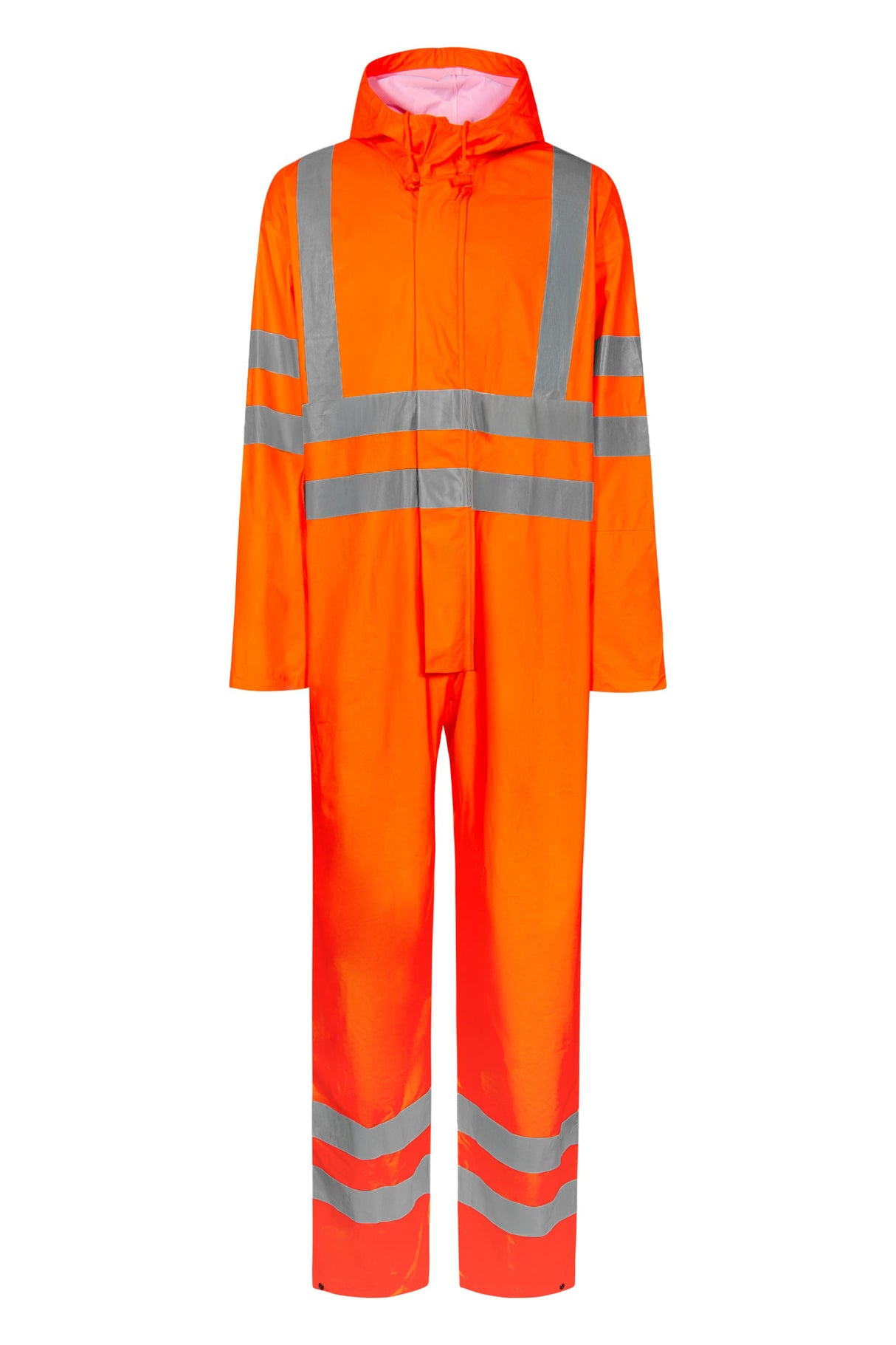 Brandhæmmende Hi-Vis regndragt i PU kvalitet - Hi-Vis Orange