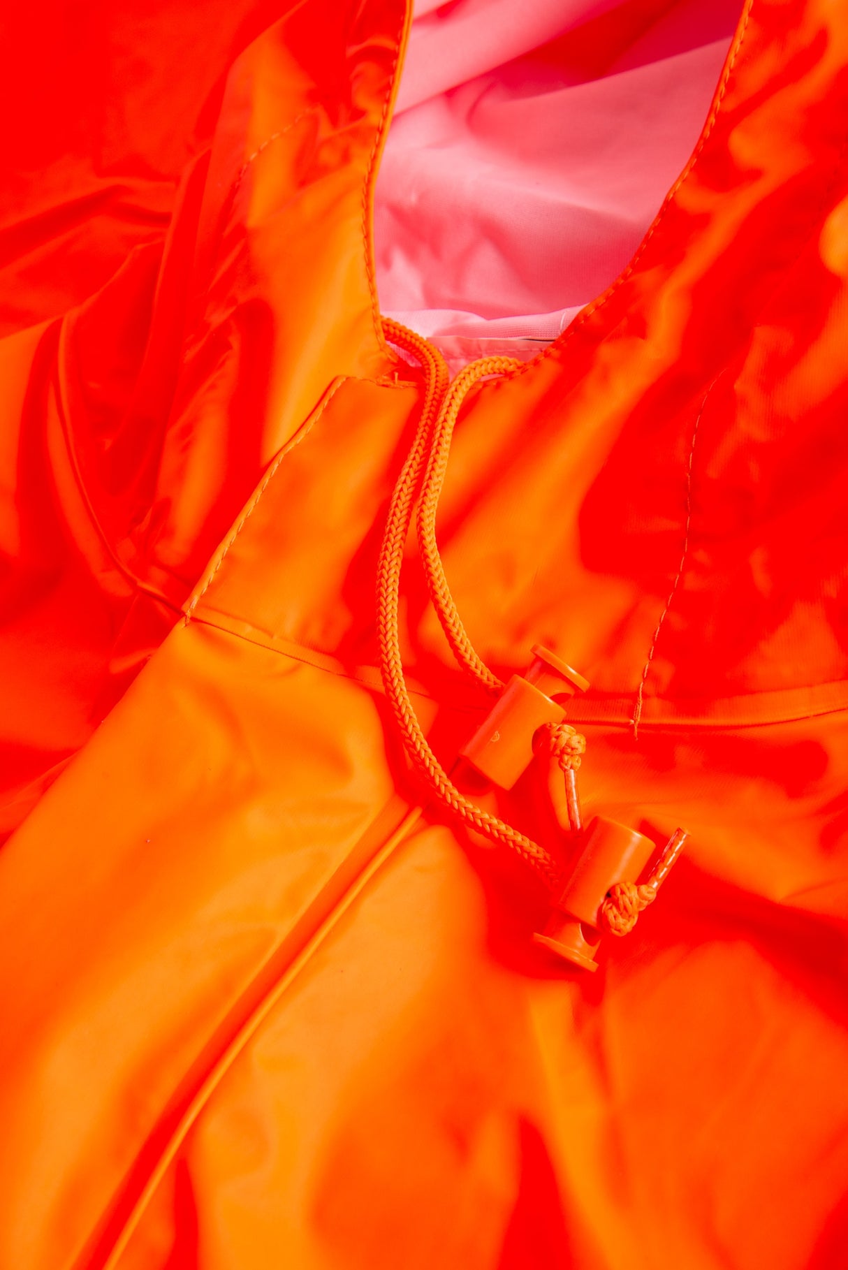 Brandhæmmende Hi-Vis regndragt i PU kvalitet - Hi-Vis Orange