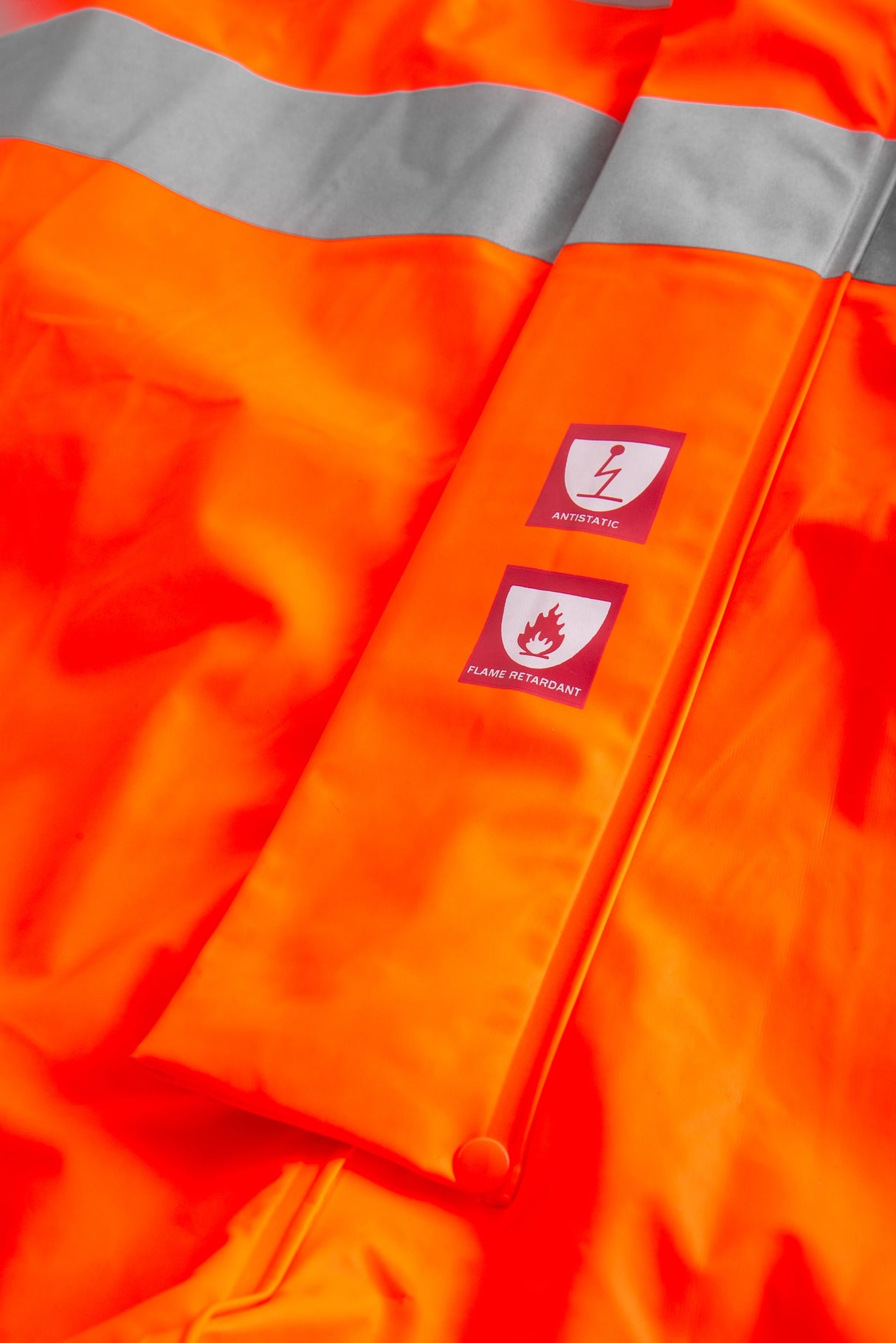Brandhæmmende Hi-Vis regndragt i PU kvalitet - Hi-Vis Orange