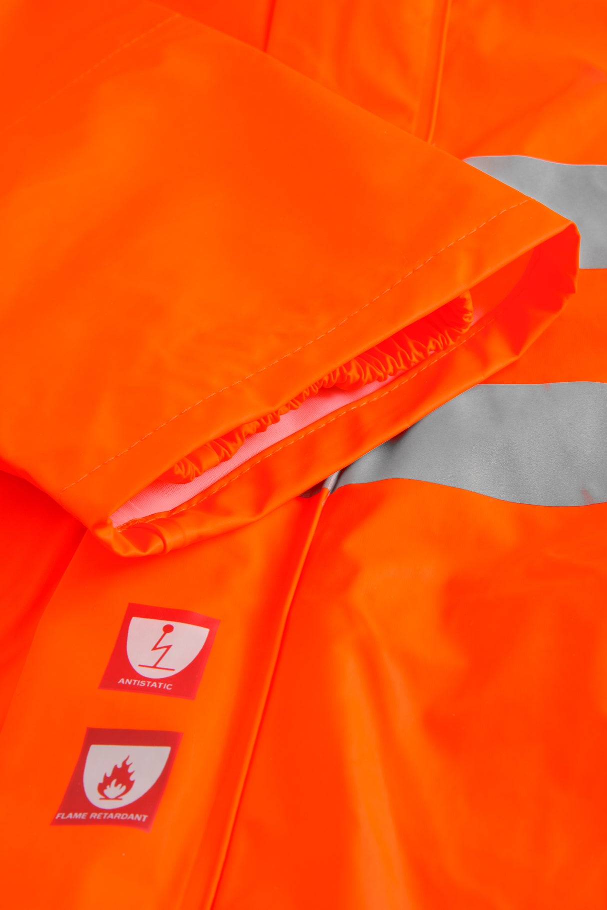 Brandhæmmende Hi-Vis regndragt i PU kvalitet med RWS-reflekser - Hi-Vis Orange