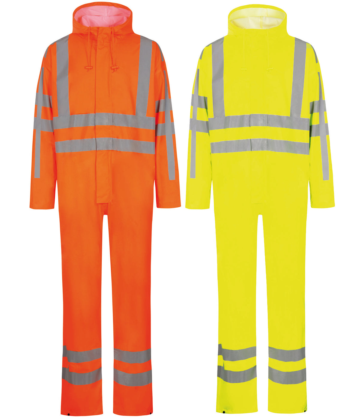 Brandhæmmende Hi-Vis regndragt i PU kvalitet med RWS-reflekser - Saturn Gul