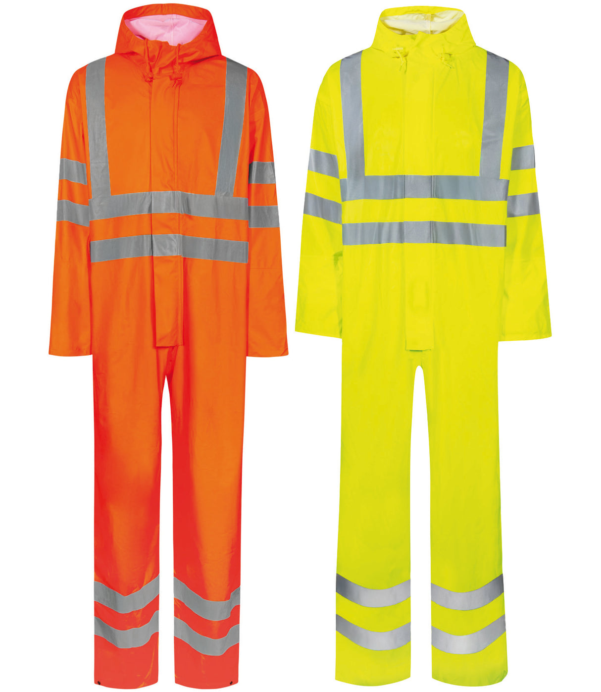 Brandhæmmende Hi-Vis regndragt i PU kvalitet - Hi-Vis Orange