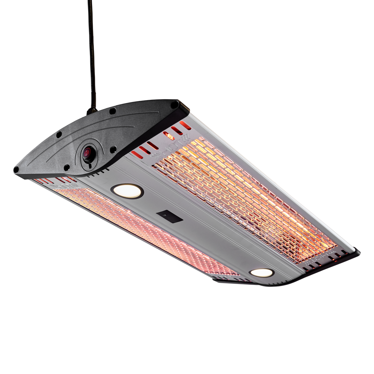 Terrassevarmer 2000W lofthængt - sølv