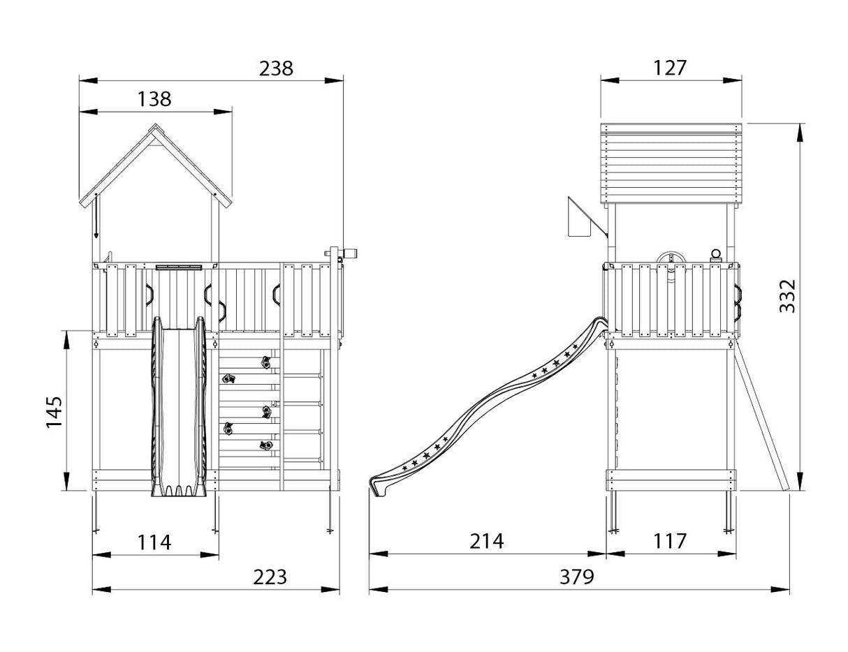Legetårn Jungle Gym Mansion 2.1 ekskl. rutsjebane