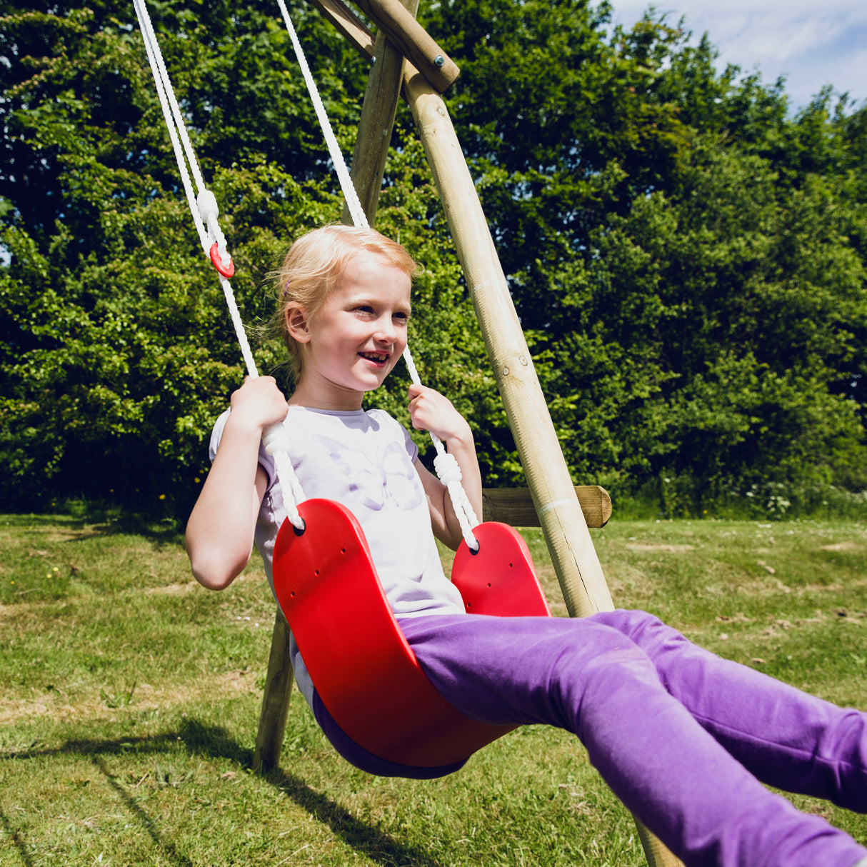 Blød gynge med reb - rød