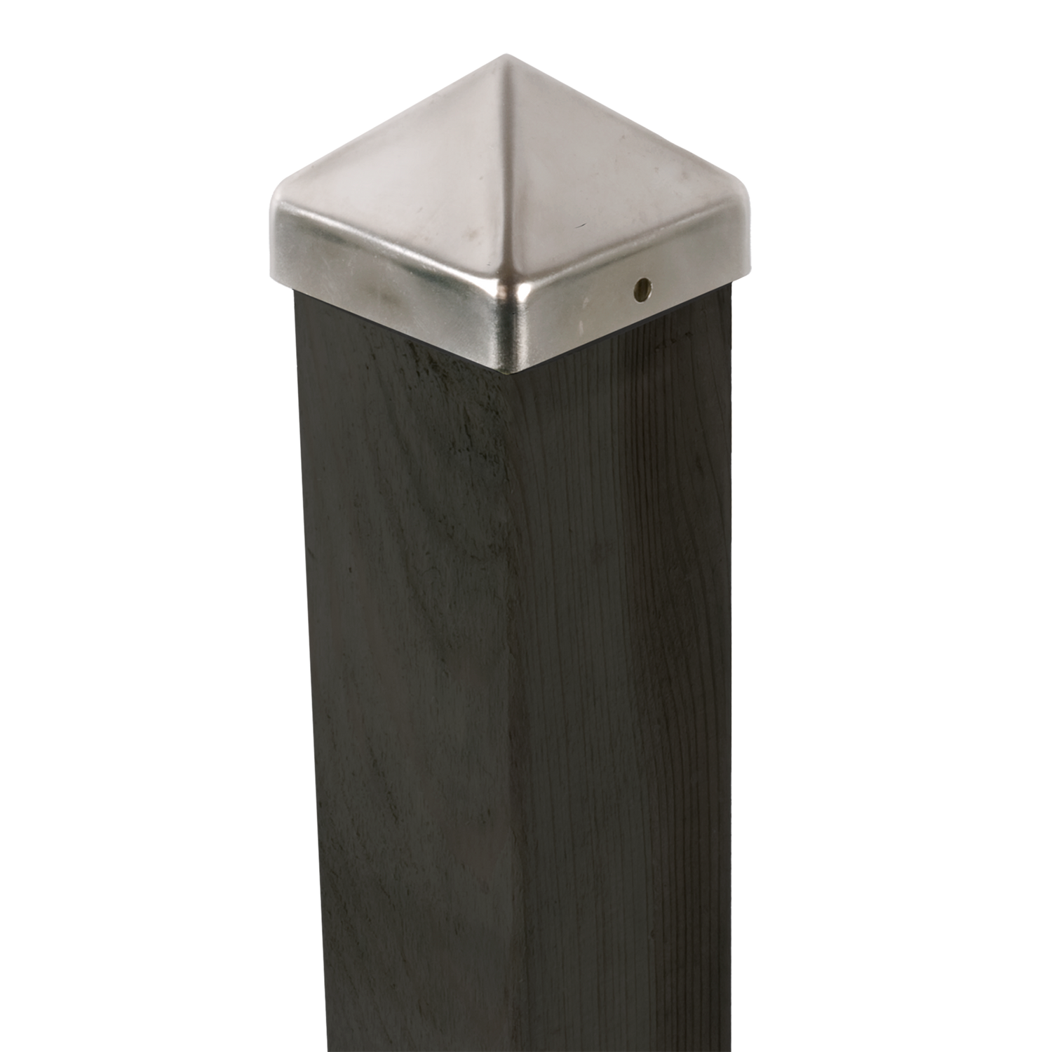 Stolpehat rustfri - 91 x 91 mm