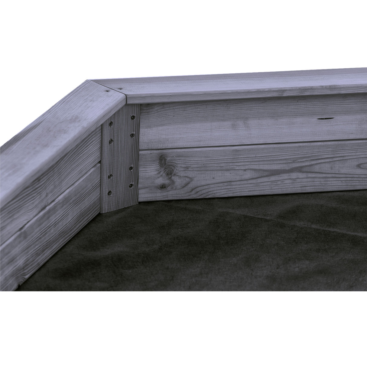 Sandkasse 6-kantet, grå, grundmalet