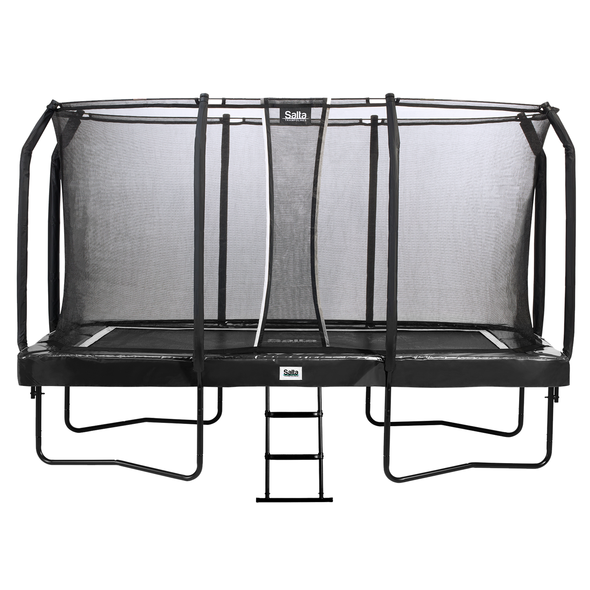Trampolin First Class rektangulær 427 x 244 cm, sort inkl. stige og sikkerhedsnet Salta
