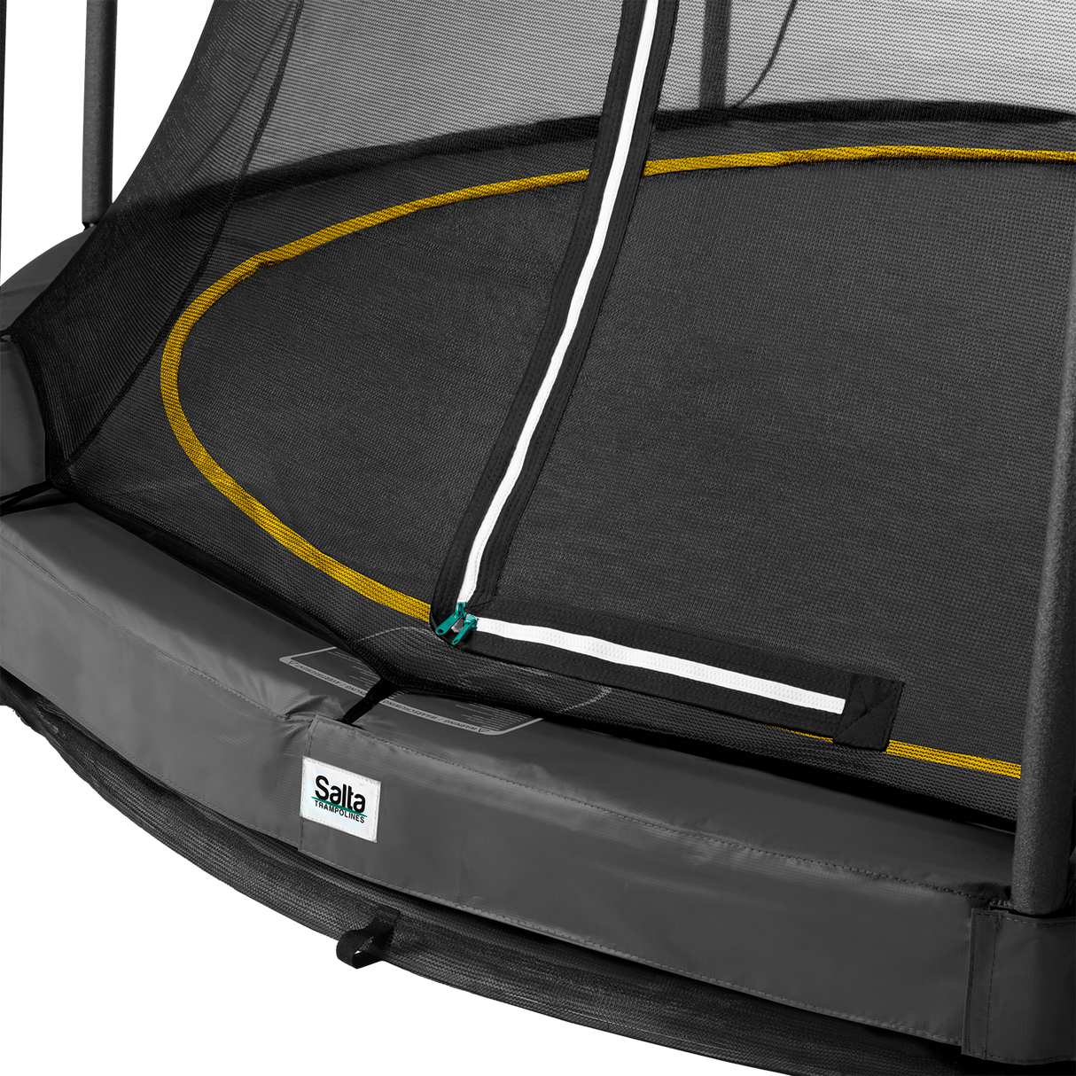 Trampolin Comfort Edition Ground Ø396 cm, sort inkl. sikkerhedsnet Salta