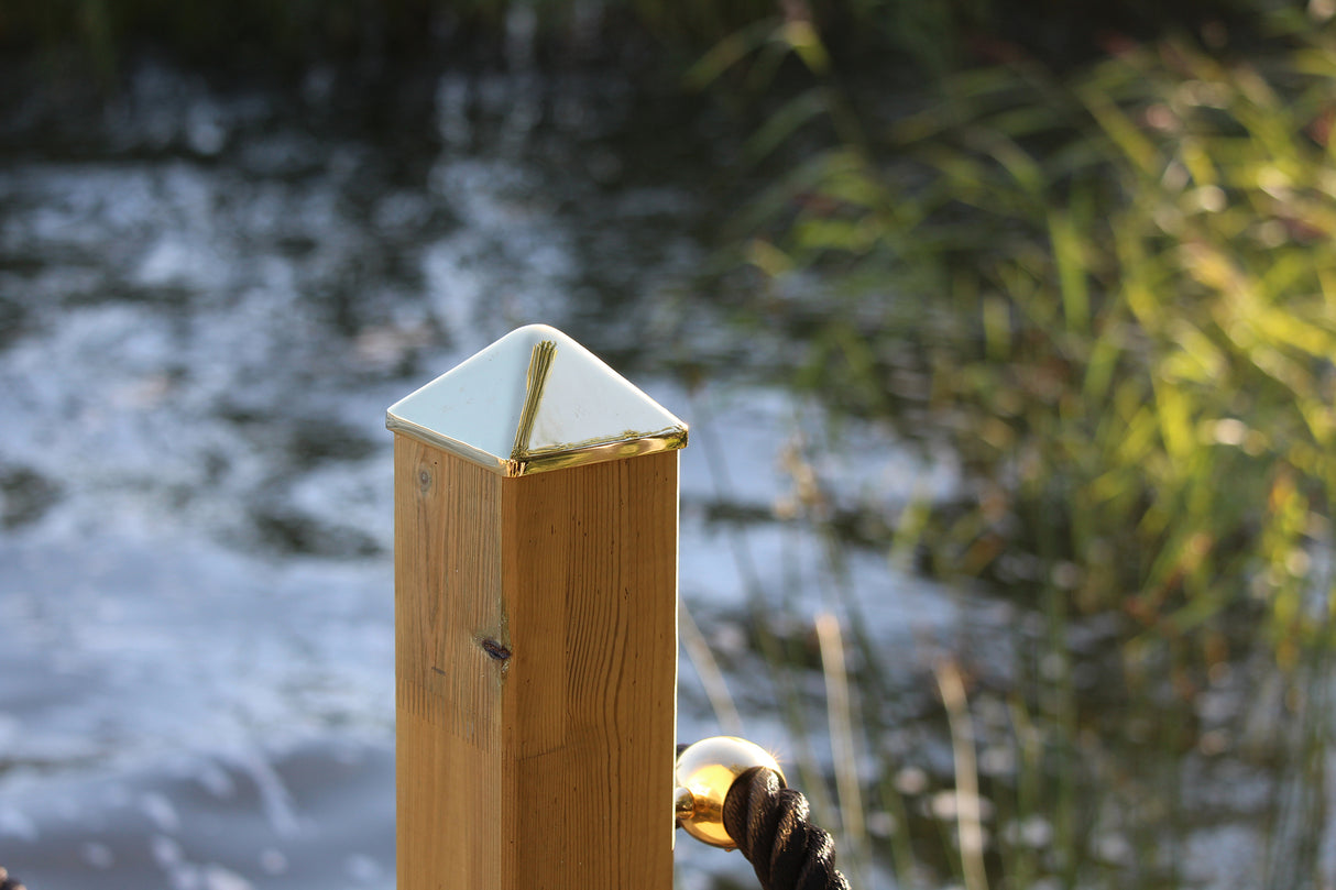 Kokille messingtop - PYRA 130, 2 stk stolpehat