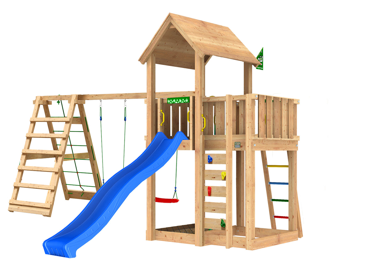 Legetårn Jungle Gym Mansion 2.1 m/2-Climb Module 220 ekskl. rutsjebane