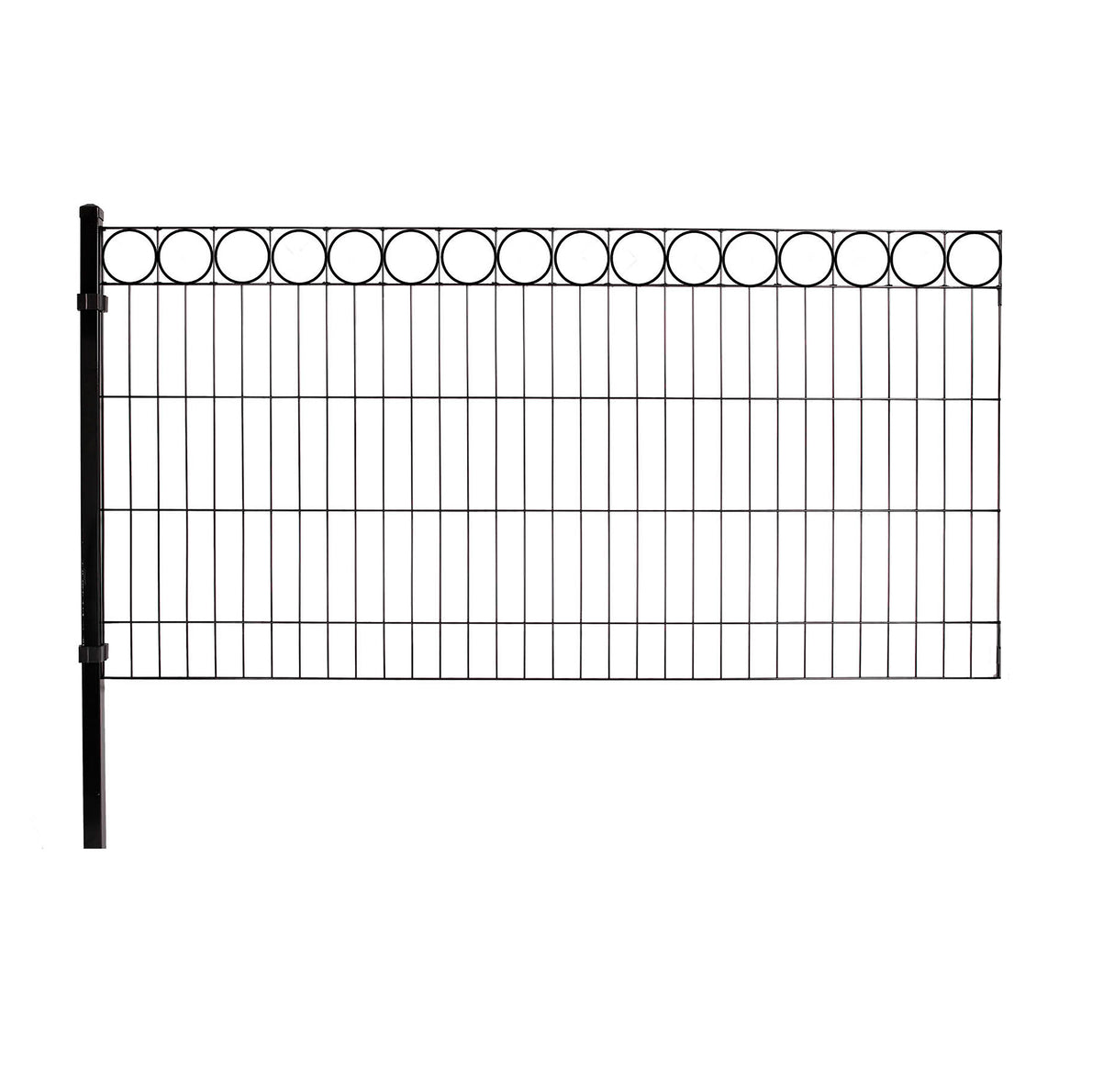Panelhegnspakke med Deko "O", tillægsmodul 100 cm højde sort