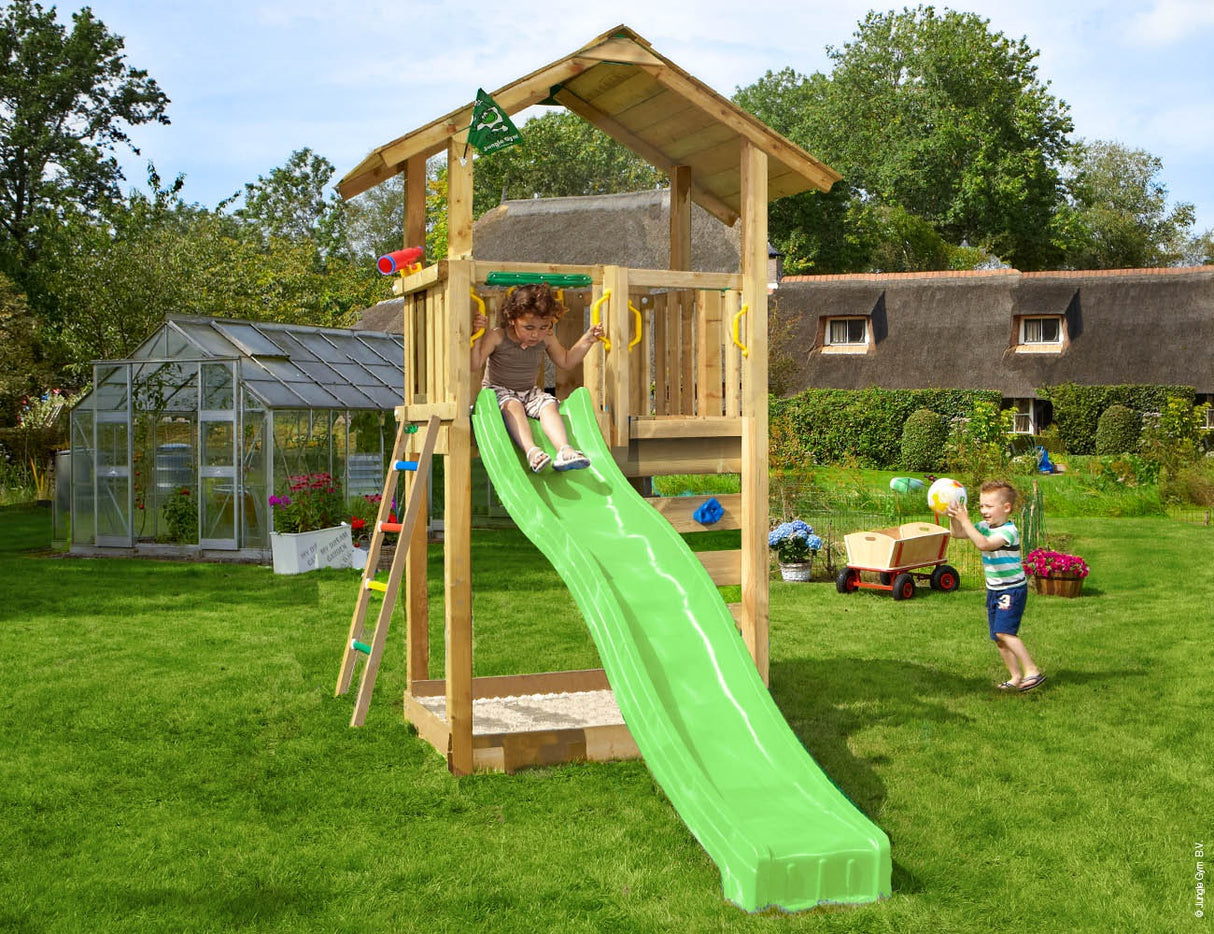 Legetårn Jungle Gym Sierra 2.1 m/grøn rutschebane