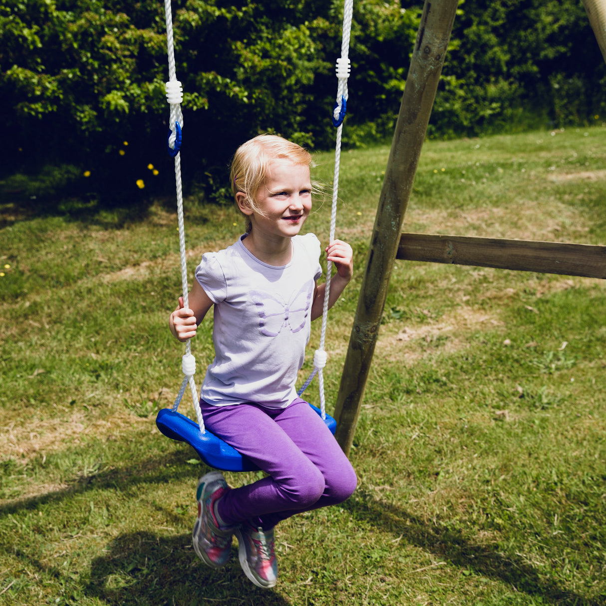 Gyngesæde med reb - blå