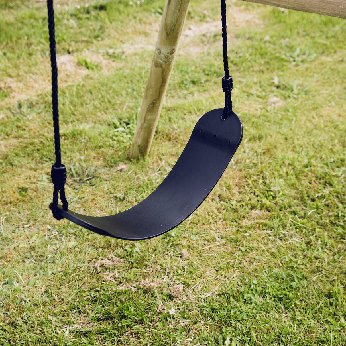 Blød gynge med reb - sort/sort