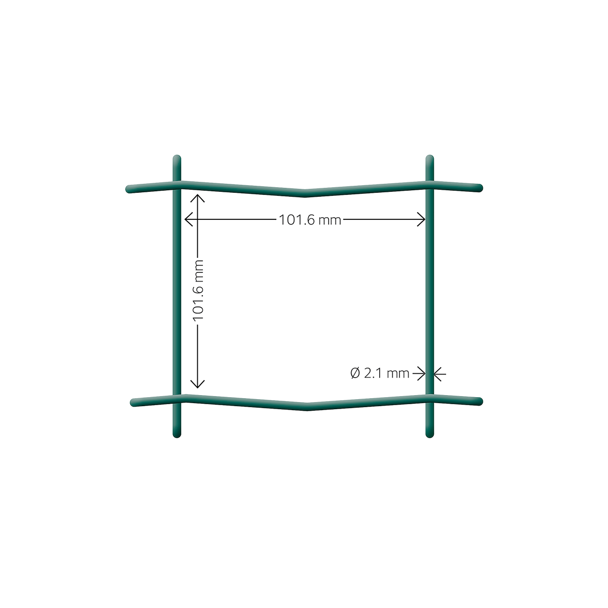 Havehegn - maske 10 x 10 cm - 120 cm x 20 meter, grøn PVC