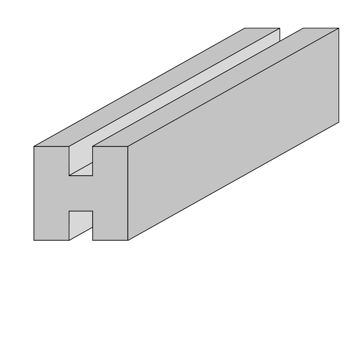 Stolpe til profilhegn mellem 9 x 9 x 270 cm