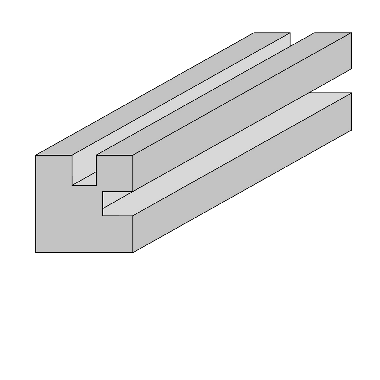 Stolpe til profilhegn hjørne 9 x 9 x 270 cm