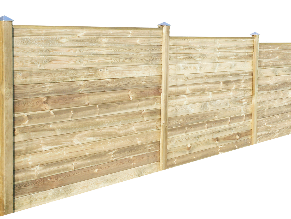 Profil plankehegn 170 cm 5 fag med topprofil flad afslutning og 6 mellem stolper