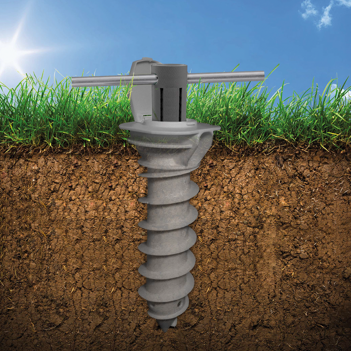 Spiralformet jordingsrør inkl. værktøj