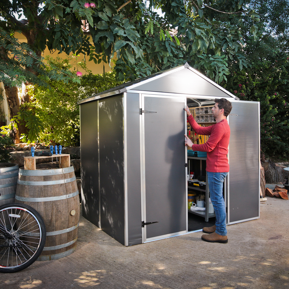 Skur Rubicon 2,8 m2. mørkegrå Palram - Canopia