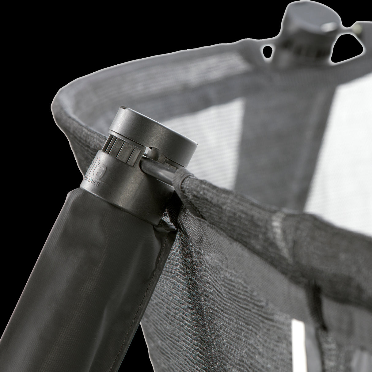 Trampolin First Class Ø427 cm, sort inkl. sikkerhedsnet og stige Salta