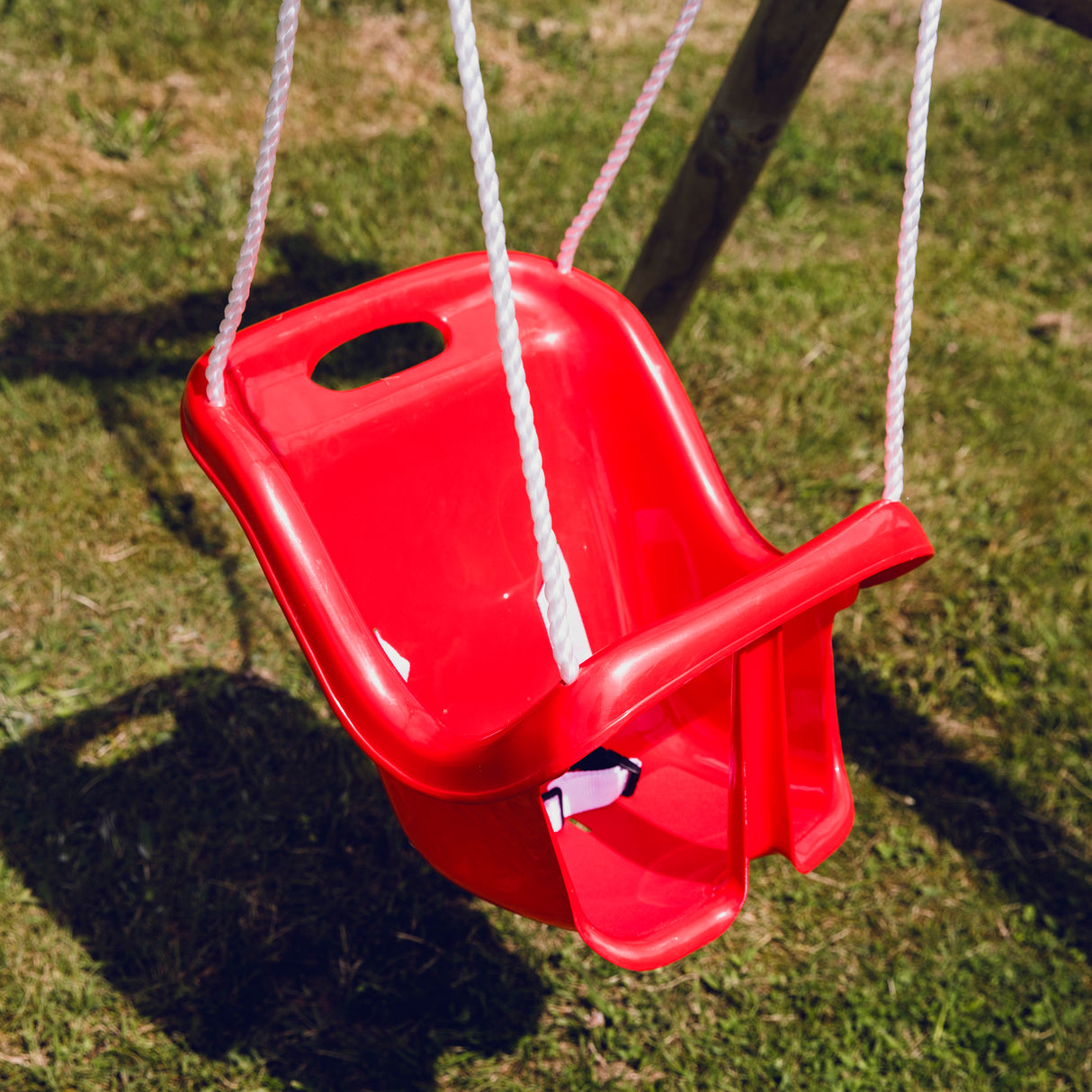 Babygynge med høj ryg - rød