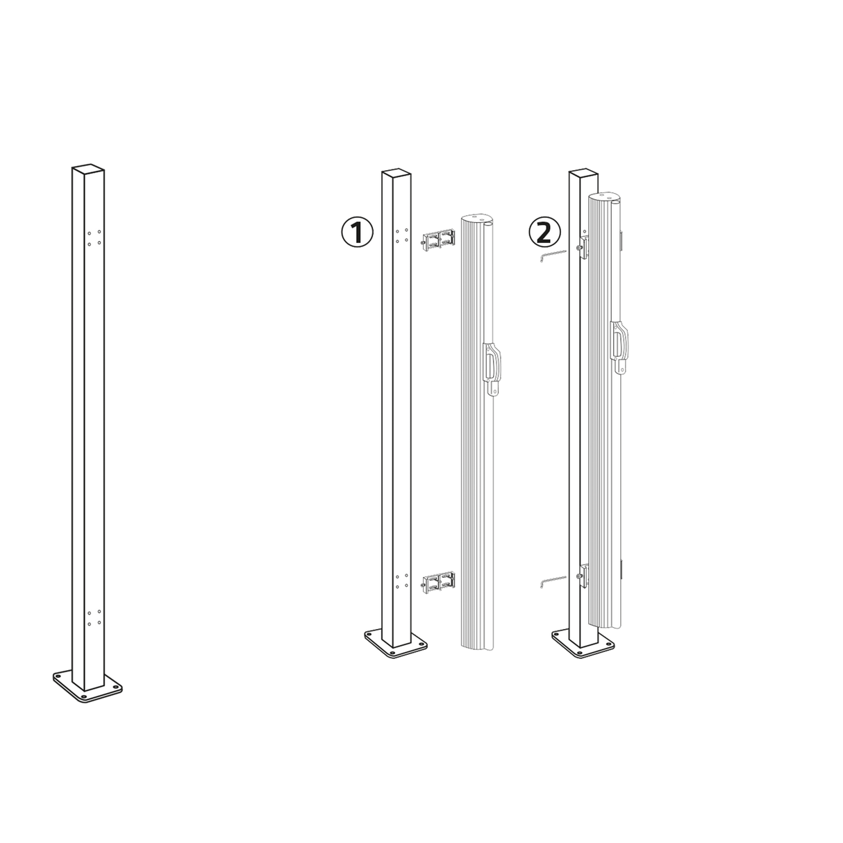 Startstolpe til enkelt udtrækssejl