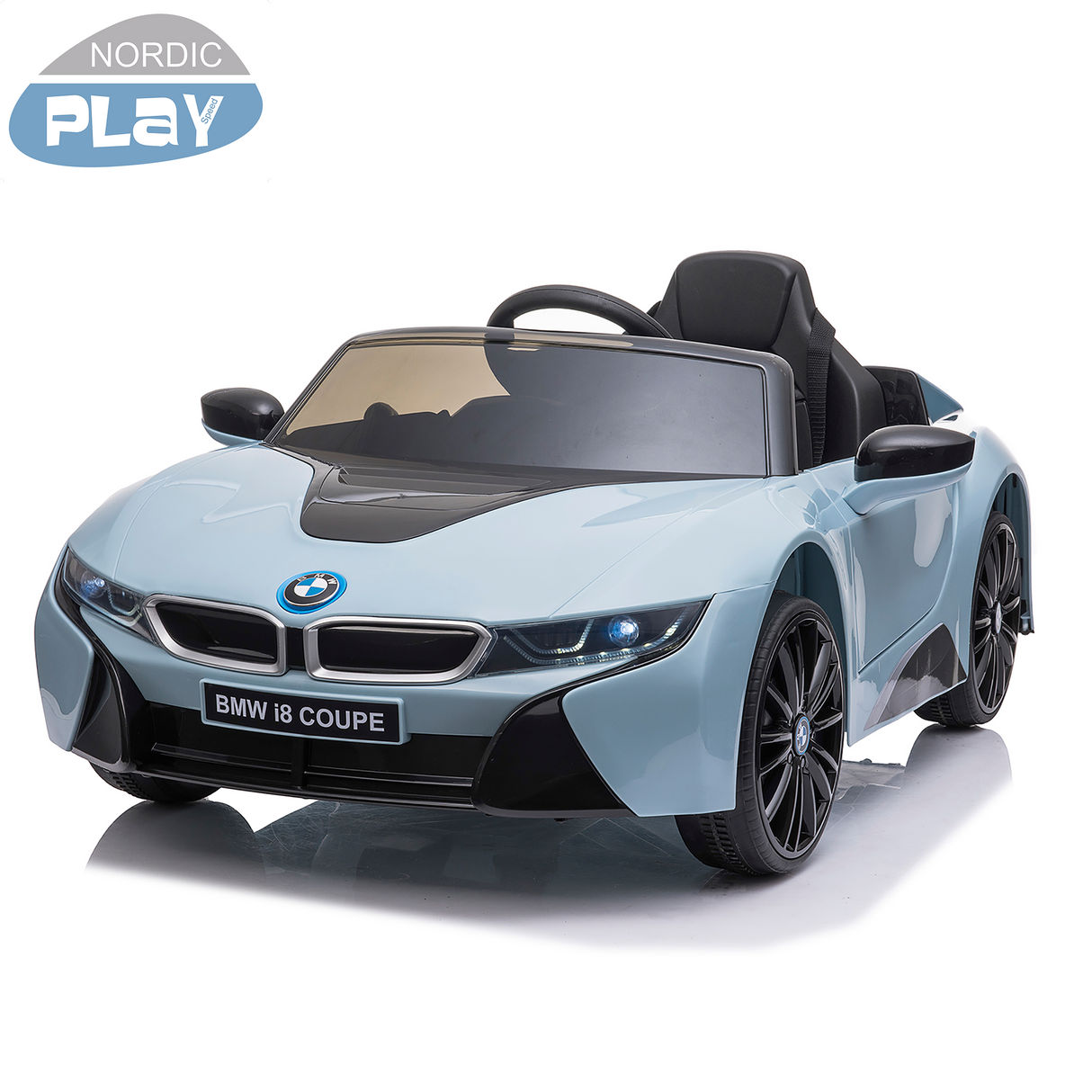 Elbil BMW I8 licens 12V med EVA hjul
