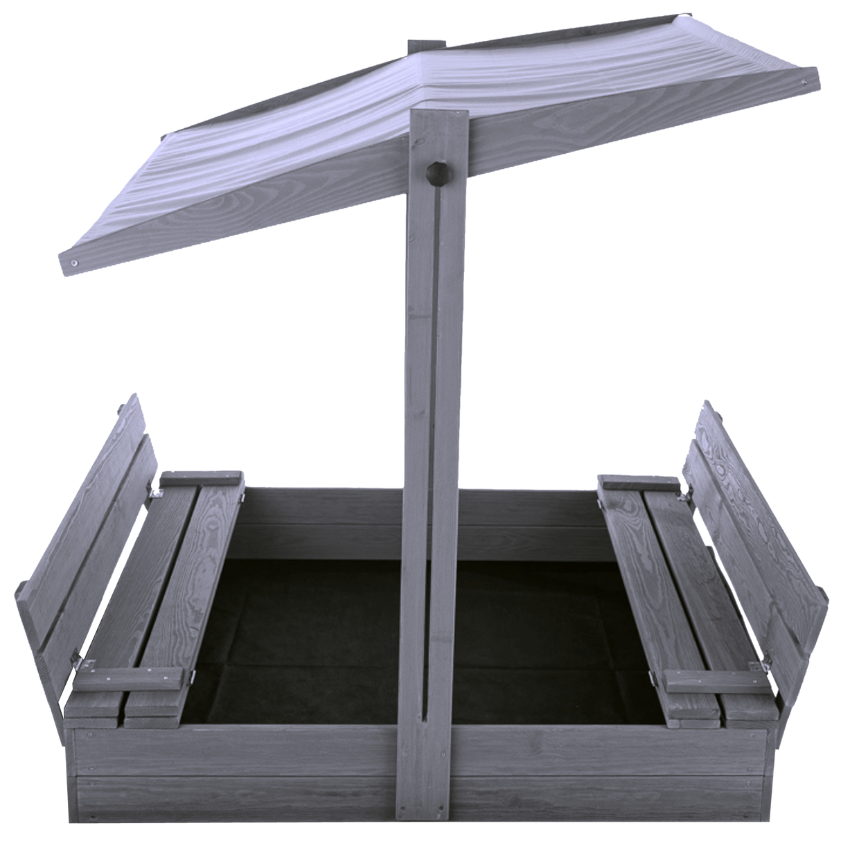 Justerbart tag til sandkasse, grå, grundmalet,