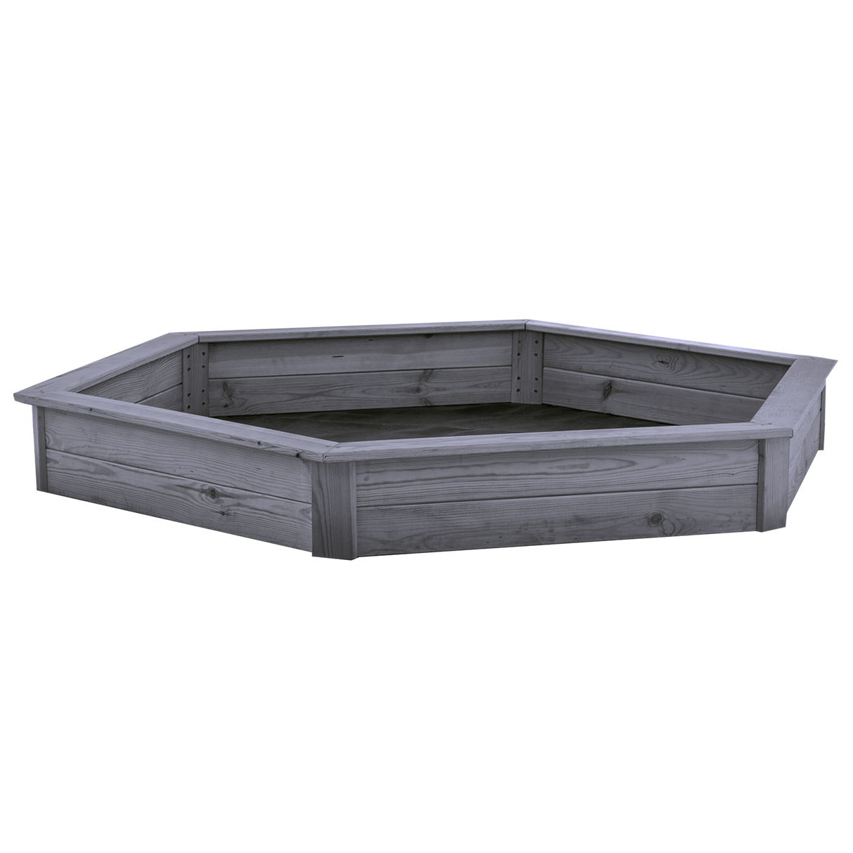 Sandkasse 6-kantet, grå, grundmalet