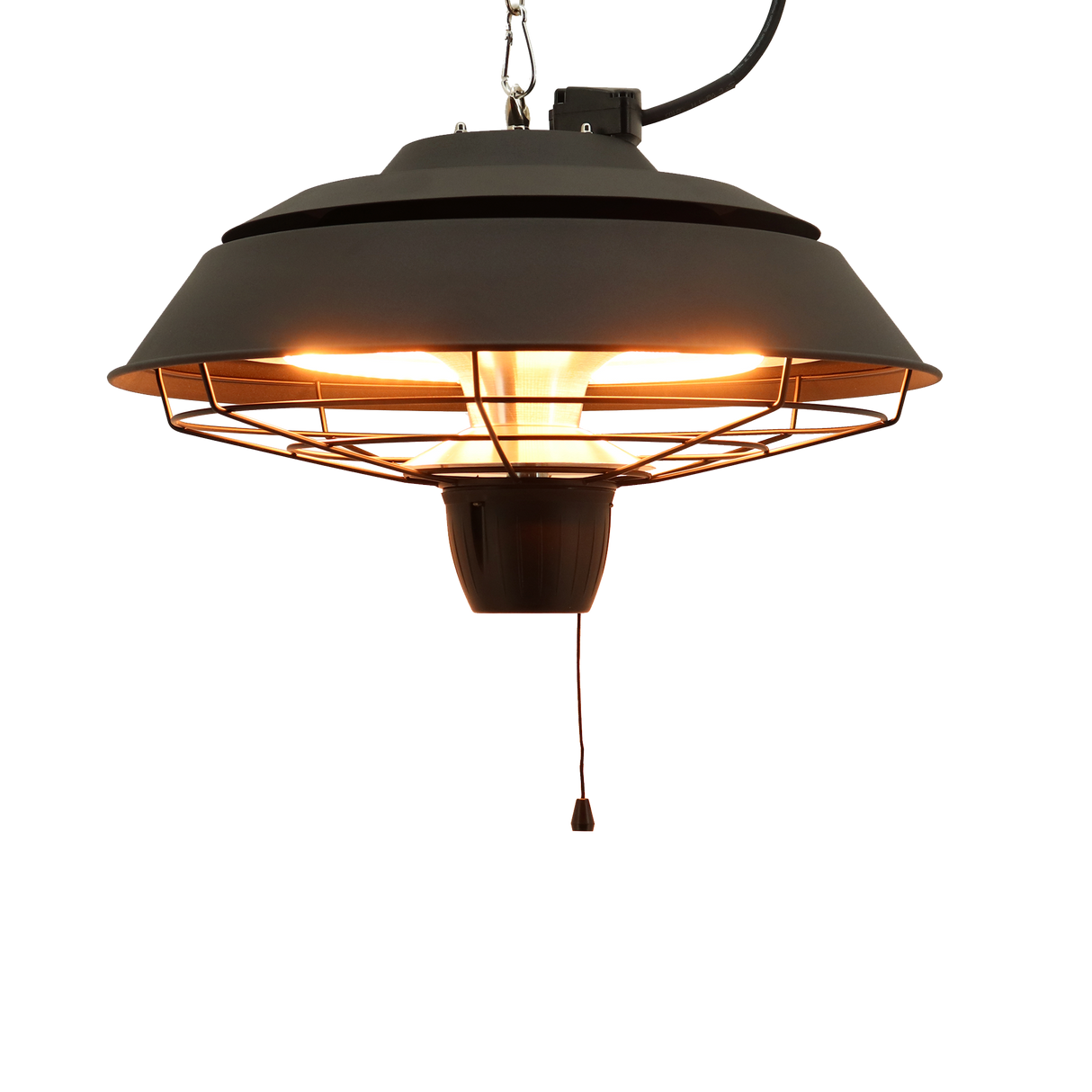 Terrassevarmer 1500W lofthængt - sort