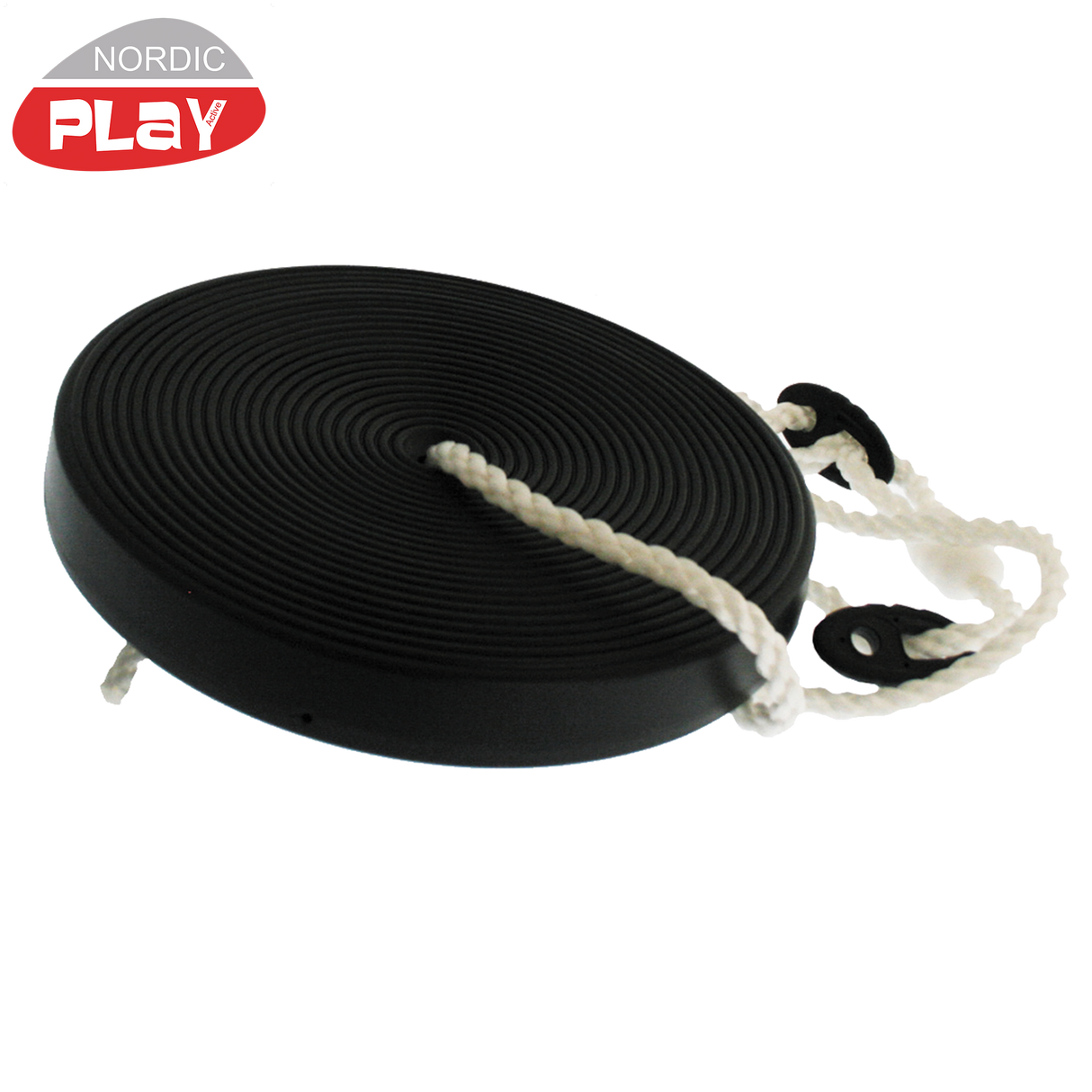 Tallerkengynge med reb - sort