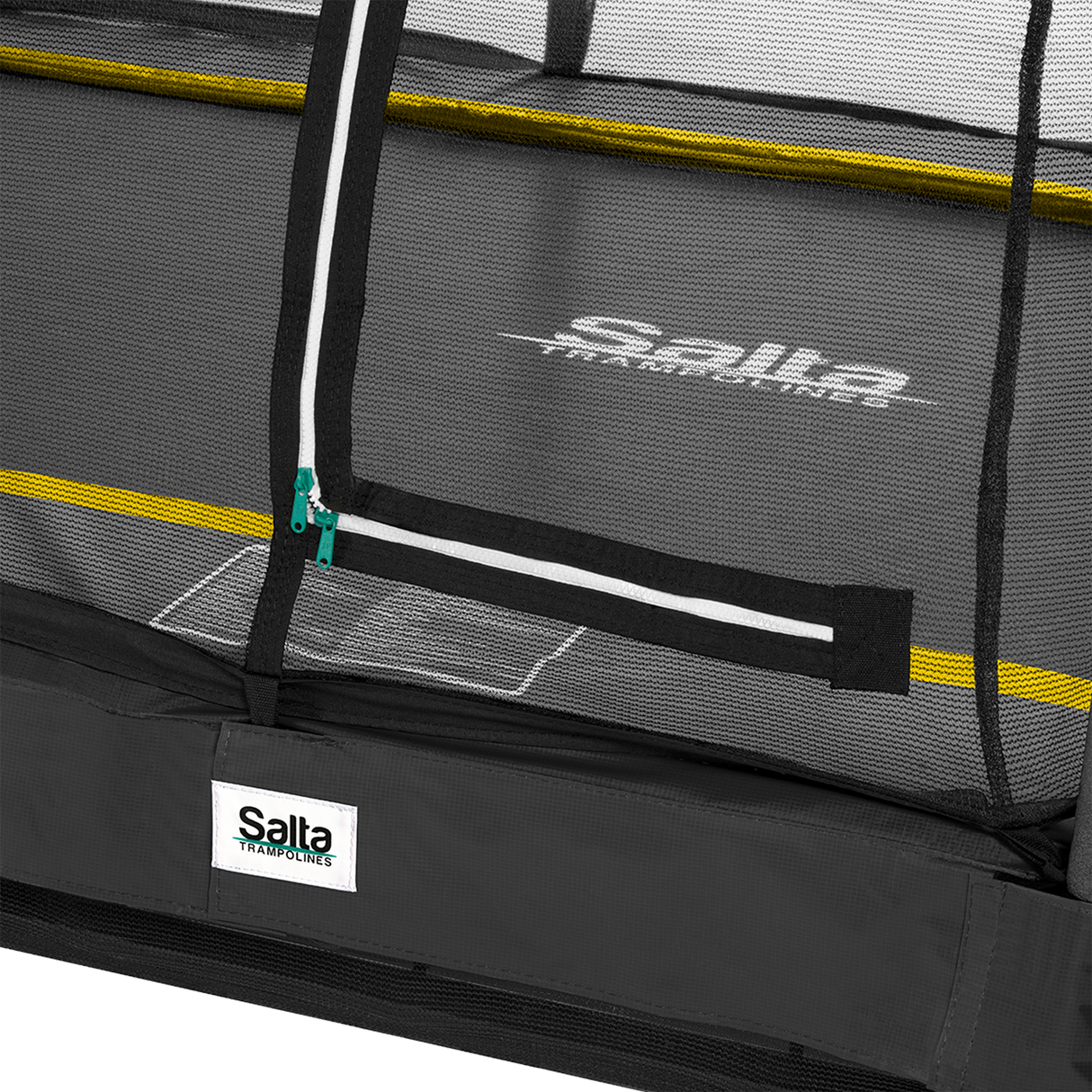 Trampolin Comfort Edition Ground 305 x 214 cm sort inkl. sikkerhedsnet Salta