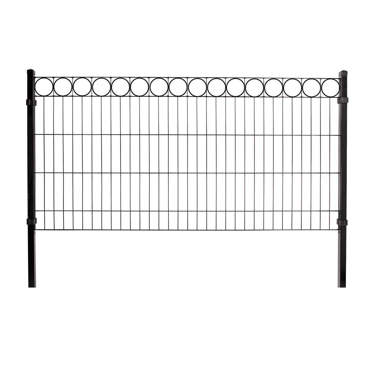 Panelhegnspakke med Deko "O", 4 fag 100 cm højde sort