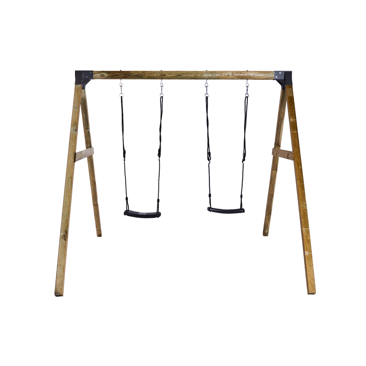 Gyngestativ med 2 sorte gyngesæder