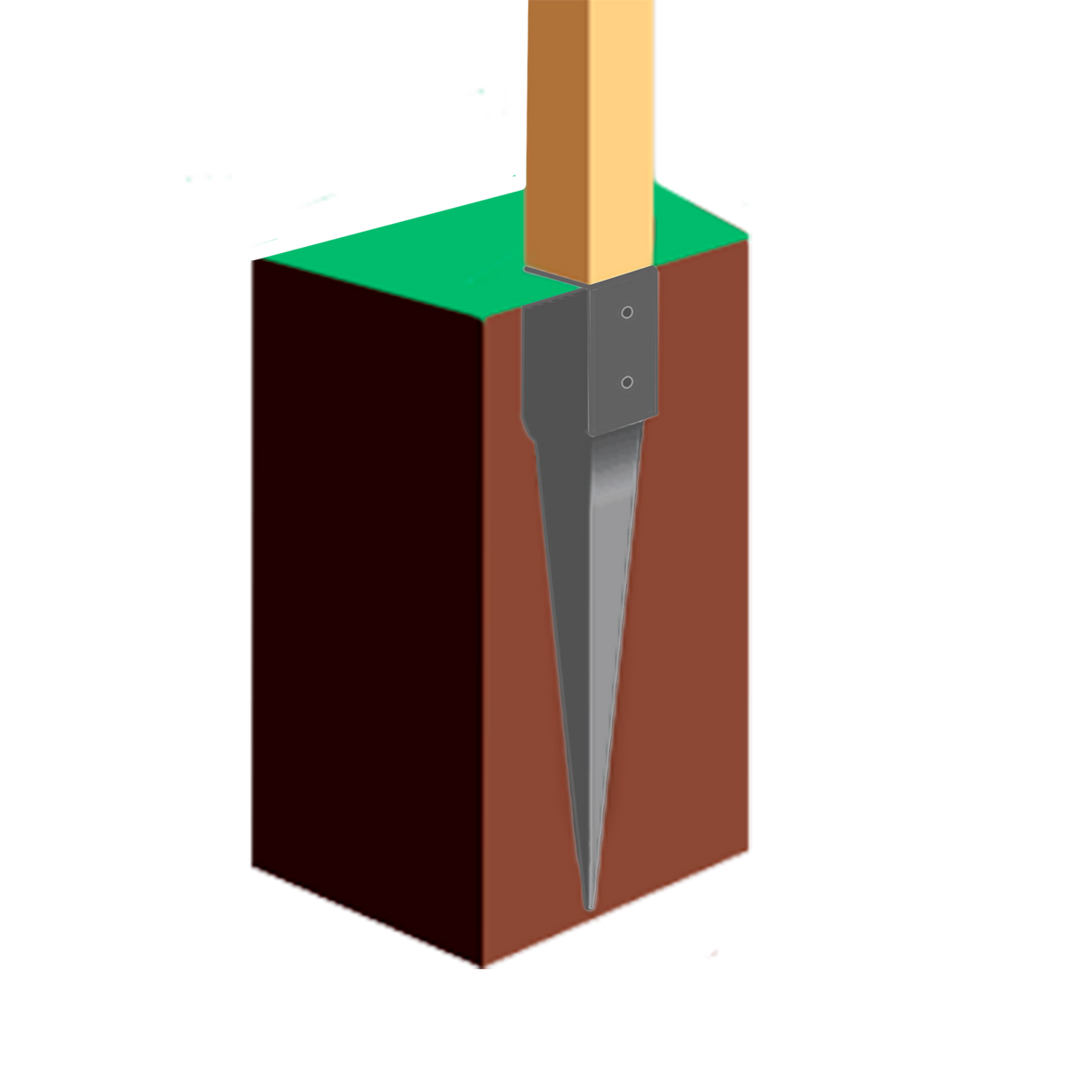 Stolpespyd plast 98 x 98 mm L: 750 mm sort