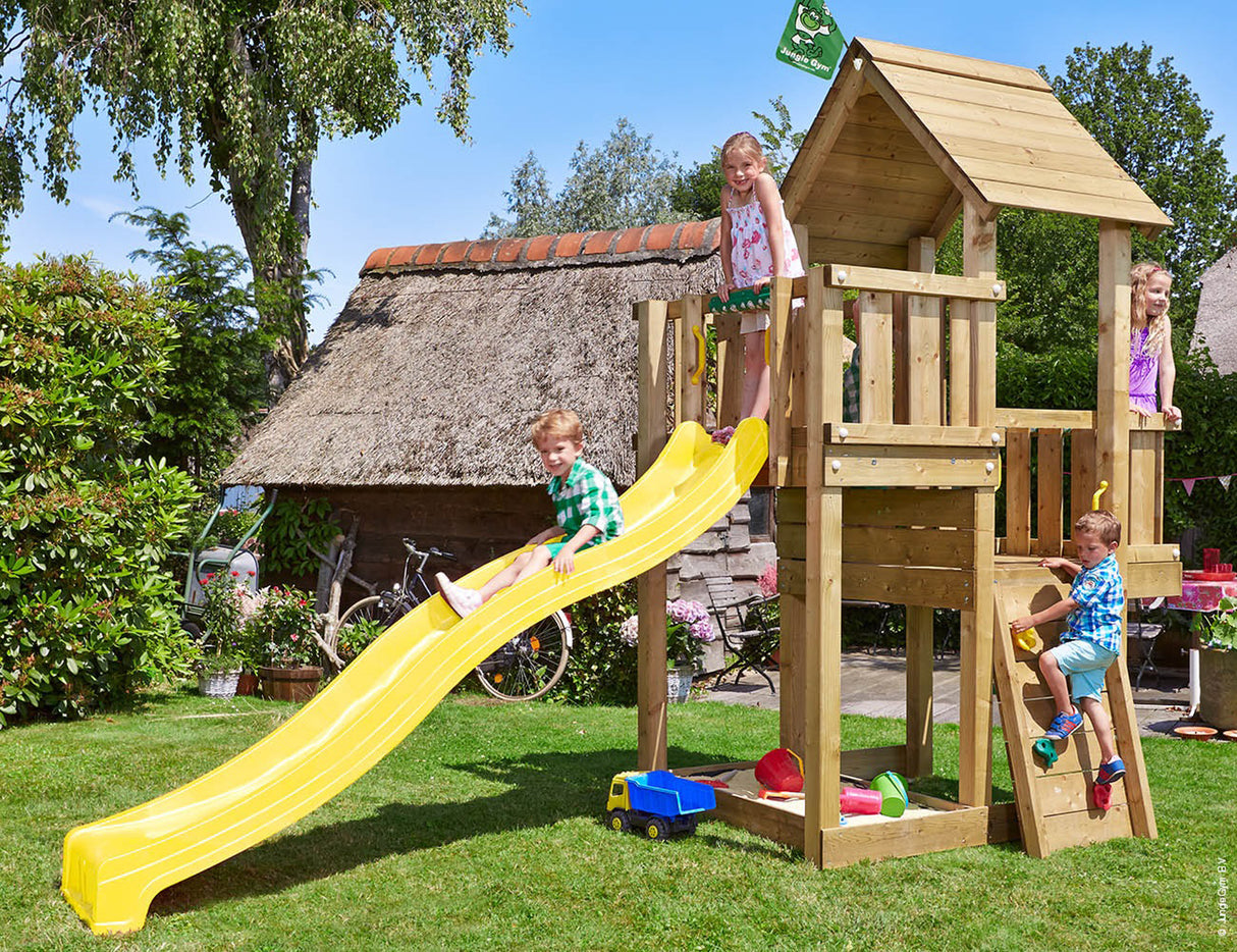 Legetårn Jungle Gym Cubby m/gul rutschebane