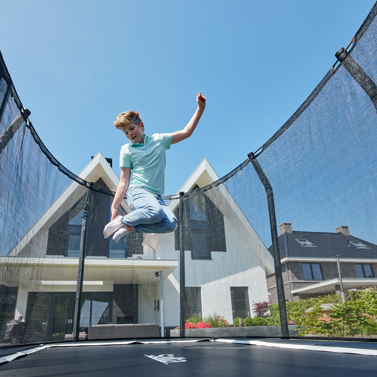 Trampolin Premium Ground inkl. sikkerhedsnet 305 x 214 cm Salta