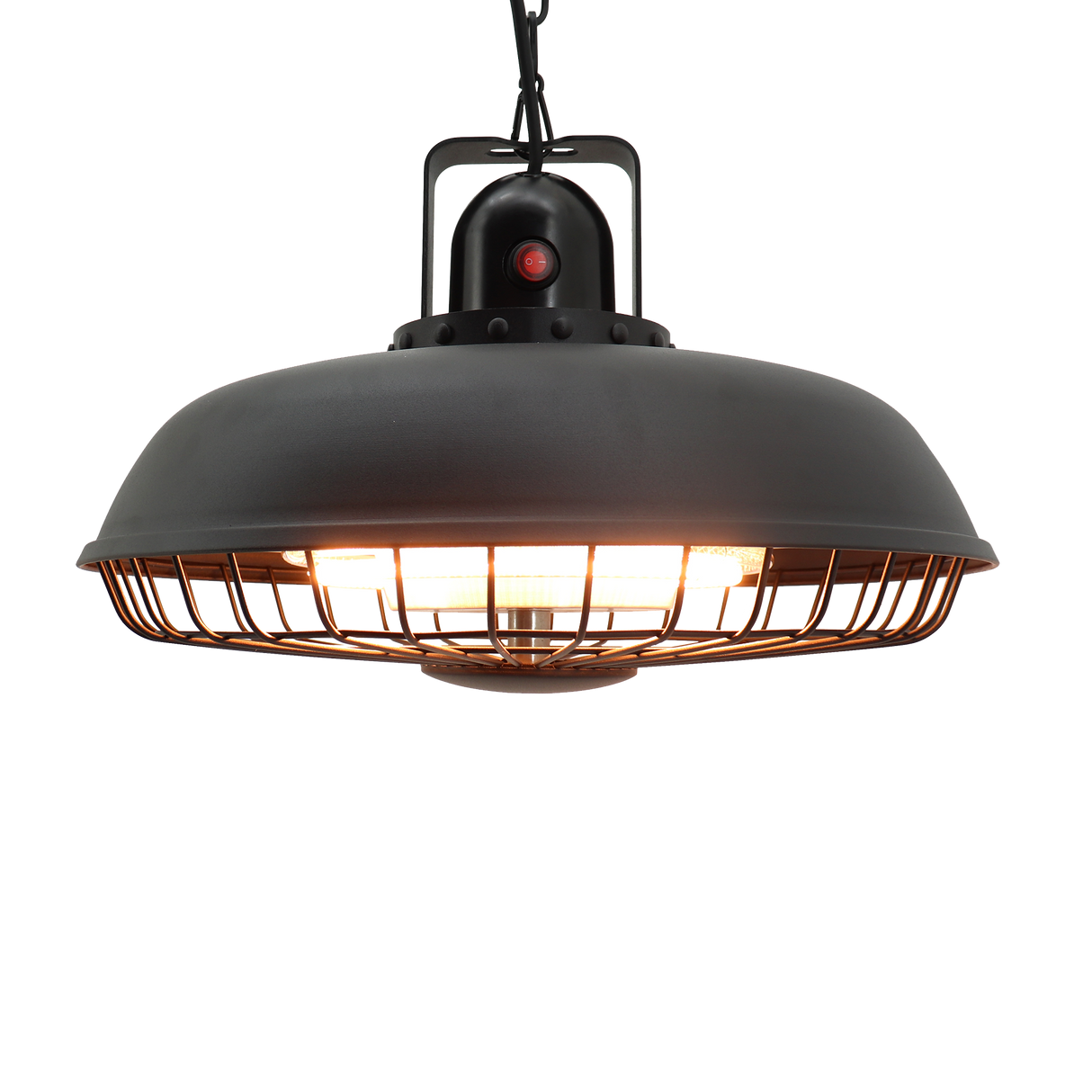 Terrassevarmer 600/1200/1800W lofthængt, remote, soft touch, sort