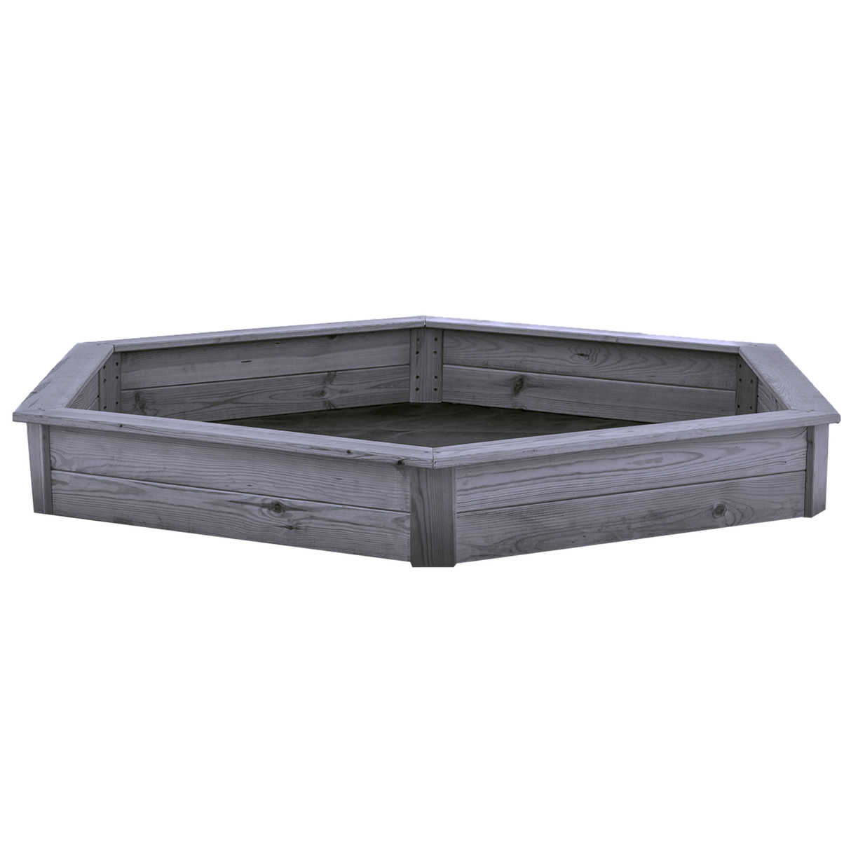 Sandkasse 6-kantet, grå, grundmalet