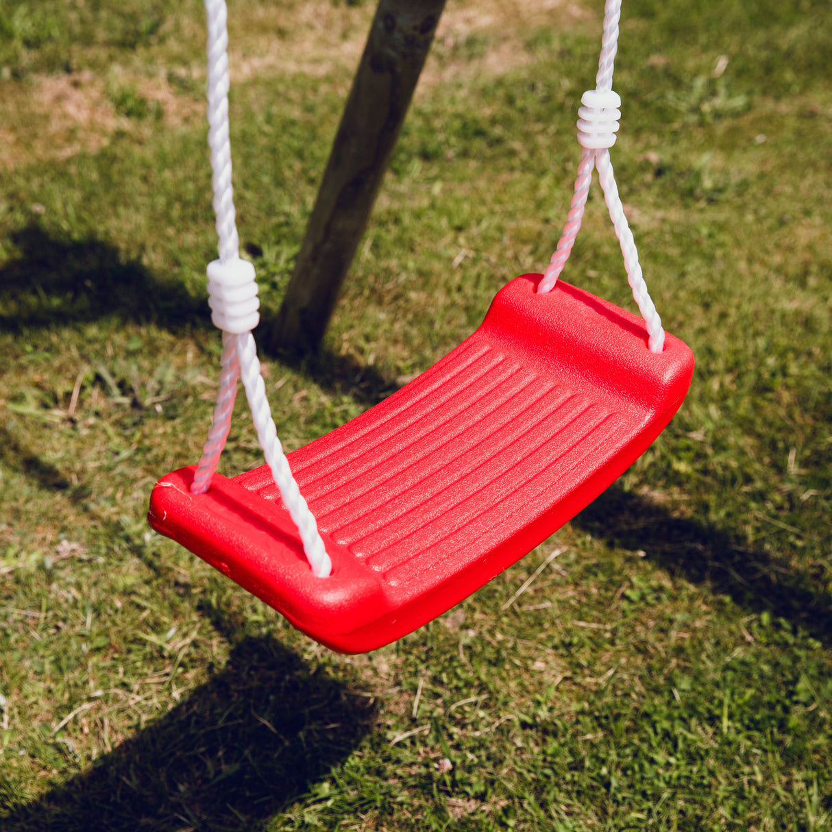Gyngesæde med reb - rød