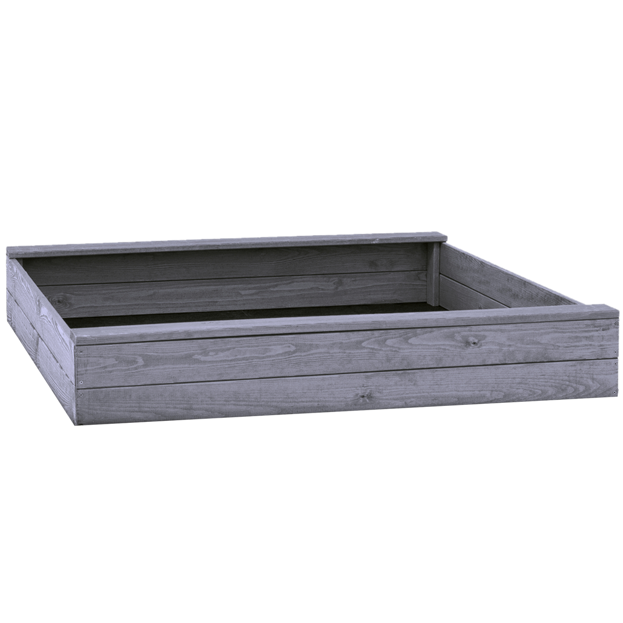 Sandkasse slim 120 x 120 cm, grå, grundmalet