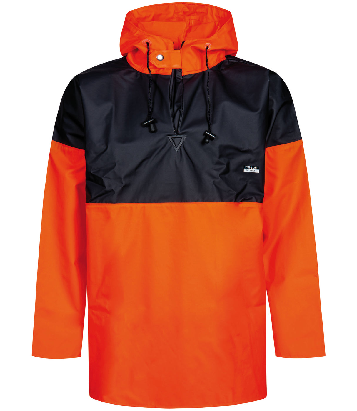 Fiskeanorak i ekstra kraftig PVC kvalitet - Hi-Vis Orange / Navy
