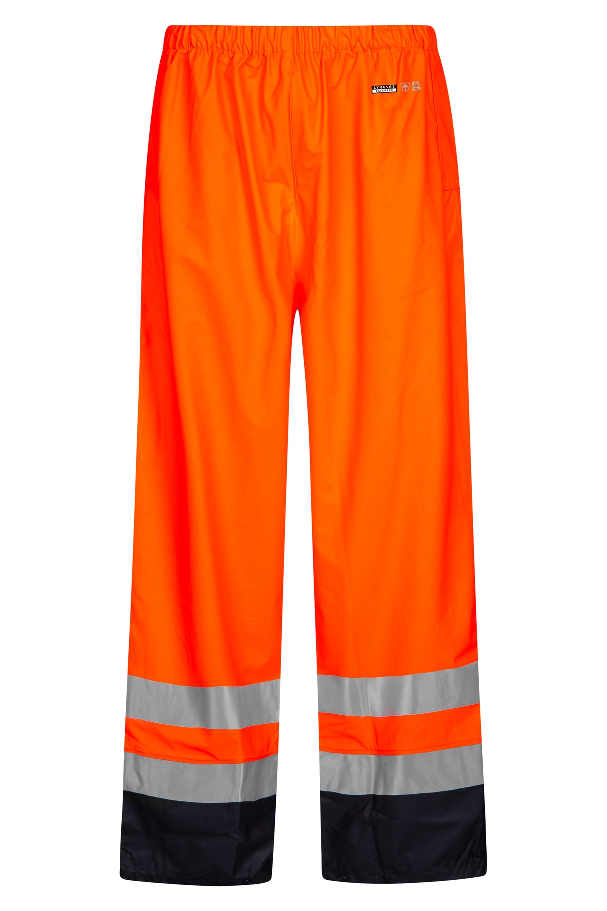 Hi-Vis regnbukser i PU kvalitet - Hi-Vis Orange / Navy