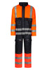 Hi-Vis vinterkedeldragt i PU kvalitet med quiltet foer - Hi-Vis Orange / Navy