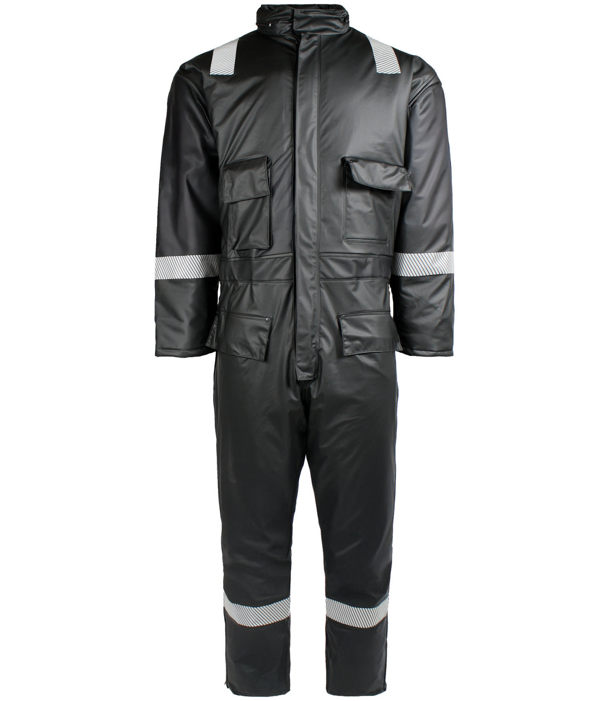 Vinterkedeldragt i PU kvalitet med quiltet foer - Sort