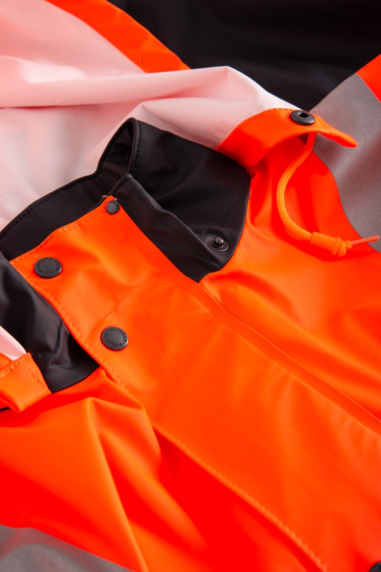 Hi-Vis regnjakke i PU kvalitet - Hi-Vis Orange / Navy